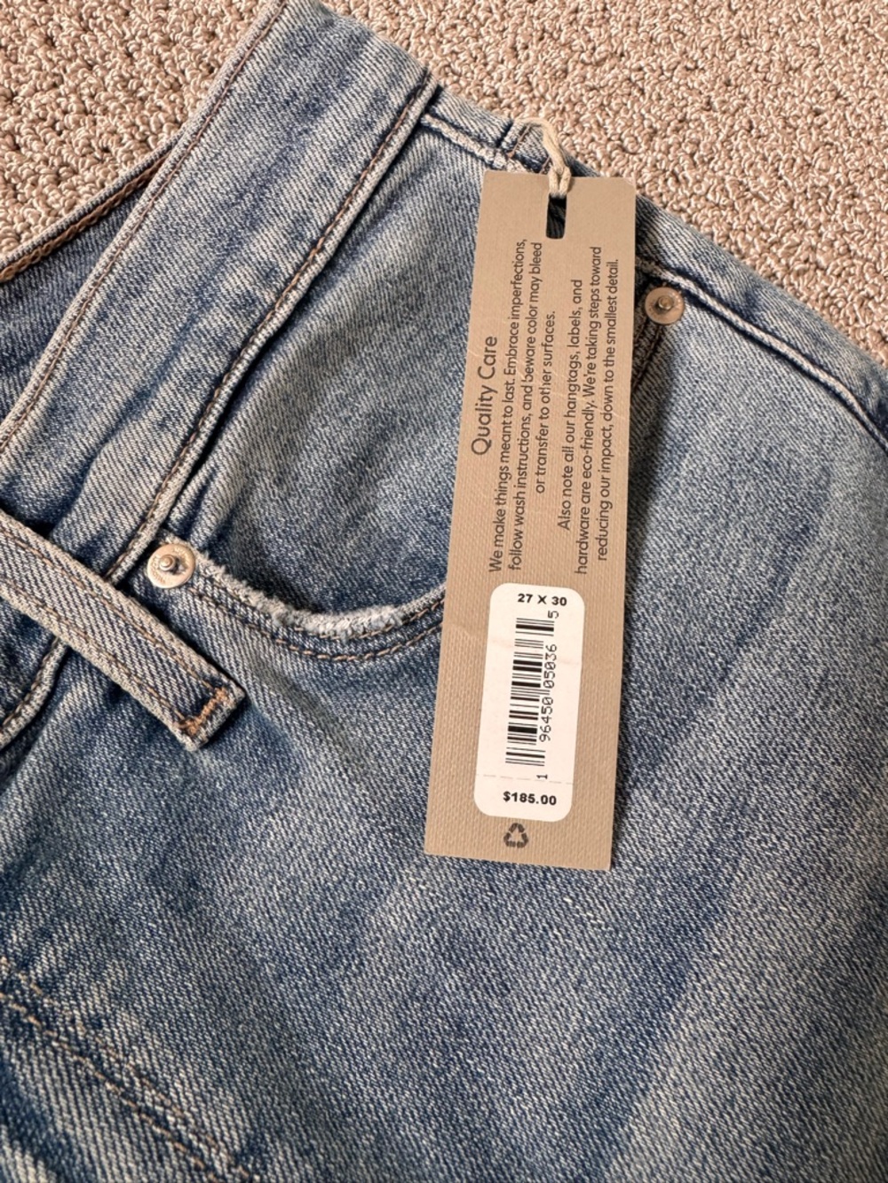 NWT Hudson ‘Nico’ Mid Rise Straight Light Blue Jeans with Front Slits Sz 27 - Picture 3 of 7